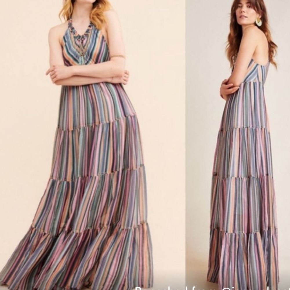 Love Sam Striped Multicolor Maxi Dress